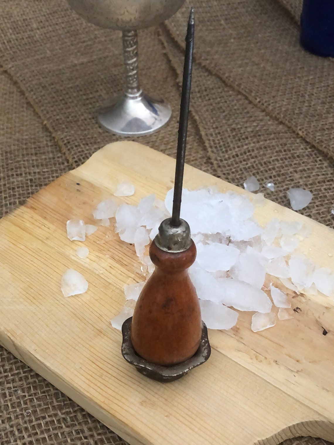 Antiker Vintage Eis pick mit braunen Holzgriff Etsy