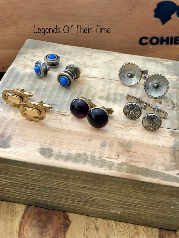 Vintage Cufflinks 20s to 60s, Stamped Snap Link, … - image 1