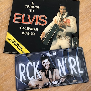Vintage Elvis Kalender, Elvis Presley Vintage A Tribute To Elvis Presley Kalender 1978-79 plus Autoschild
