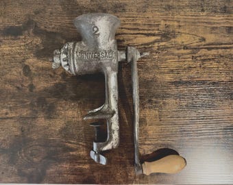 Vintage Universal # 2 Fleischwolf, manuelle Mühle, Landers, Frary & Clark, New Britain Conn USA