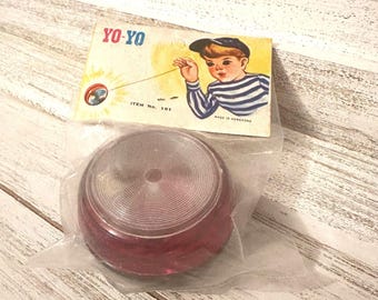 Juguete coleccionable YO-YO de los años 60: rojo y verde, envoltorio original