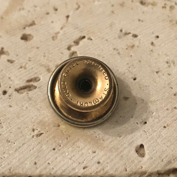 1920年代のアールデコ調金張りカフスボタン：アンティークスタロックト