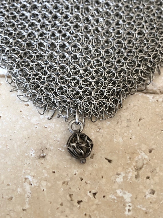 Victorian Era Coin Purse Silver Chain Link Mesh C… - image 3