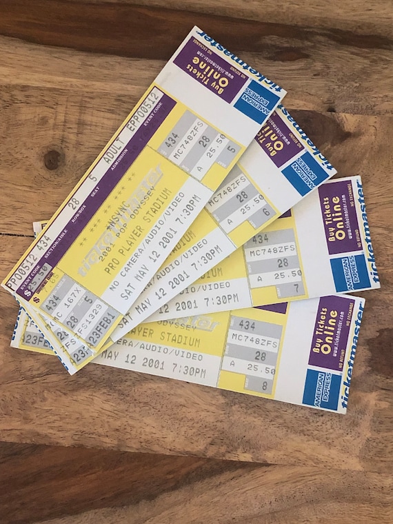 Vintage NSYNC Concert Ticket Stubs: Pop Odyssey 2001, Miami (set