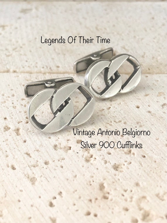Antonio Belgiorno Vintage Cufflinks,  Silver 900, 