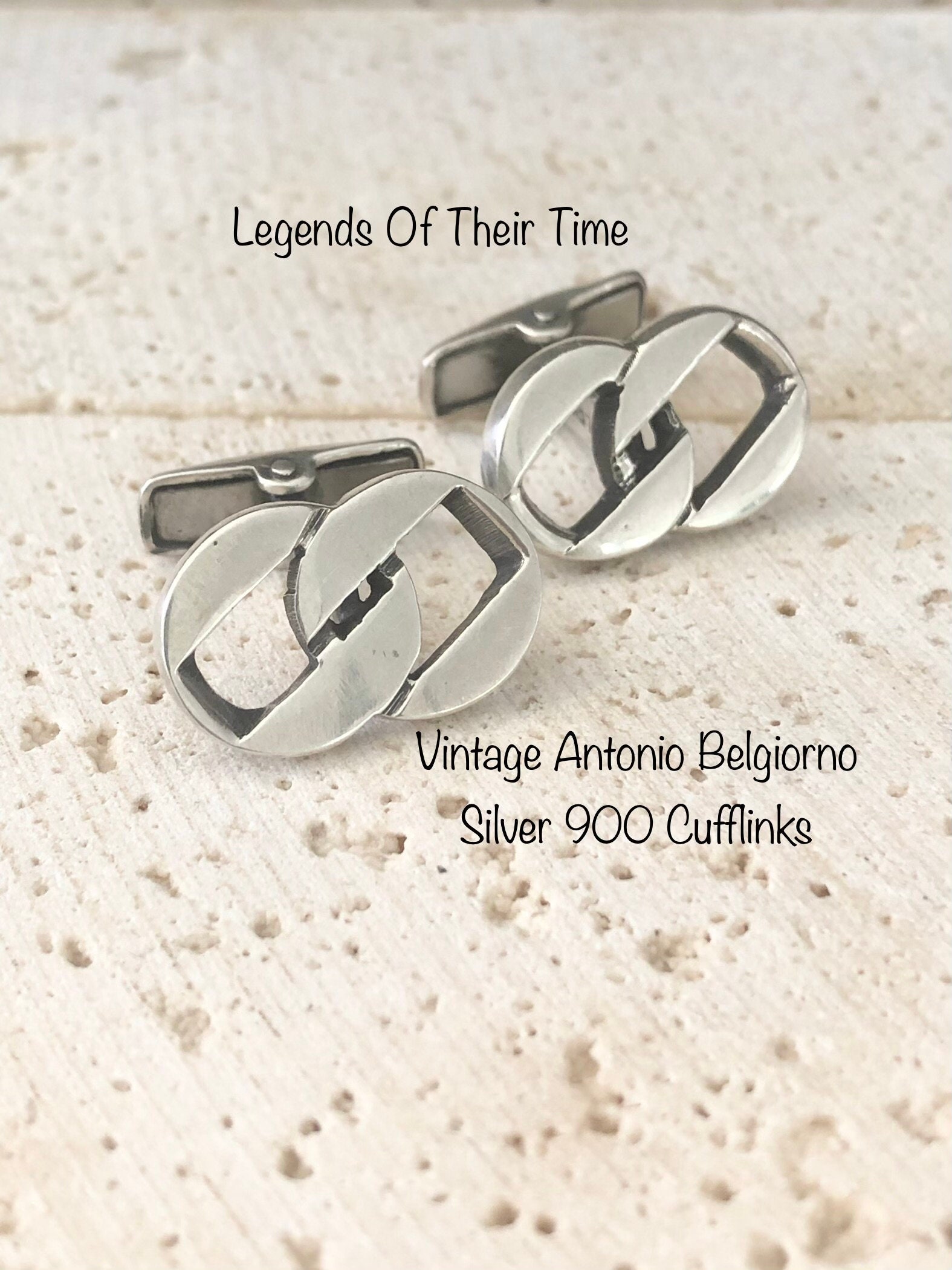 Antonio Belgiorno Vintage manchetknopen zilver 900 - Etsy Nederland
