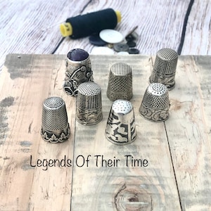 Antique Thimbles, European, Argentinian and Mexican, Silver Vintage Thimbles, Niello Thimbles