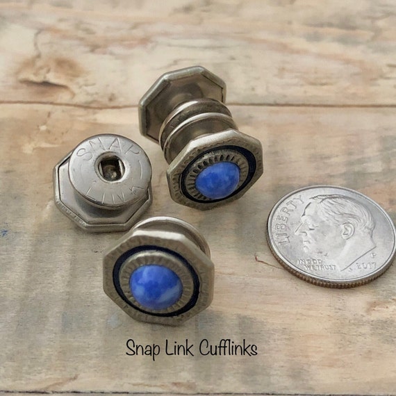 Vintage Cufflinks 20s to 60s, Stamped Snap Link, … - image 3