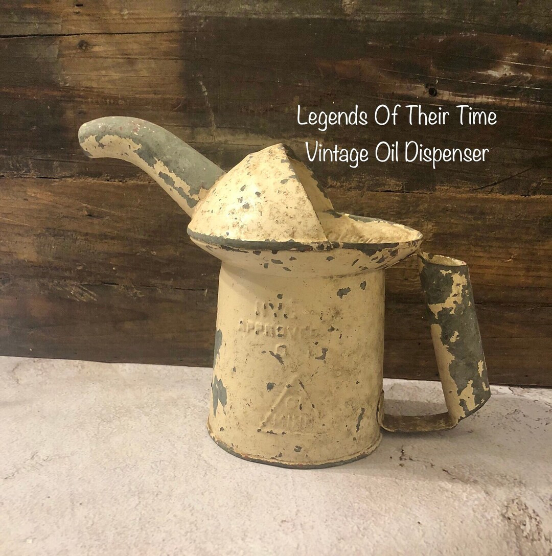 Vintage Oil Dispenser Can, 1 Quart Galvanized Oil Dispenser, Lawson Etsy
