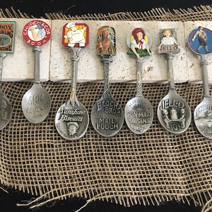 Vintage Franklin Mint Country Store Pewter Advertisement Spoons - 24 brands to pick from