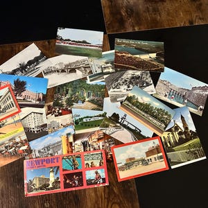 Cartoline d'epoca inutilizzate, anni '40, '50, '60, cartoline dagli Stati Uniti e dal Canada, cartoline in lino, cartoline in bianco e nero. Leggi la descrizione