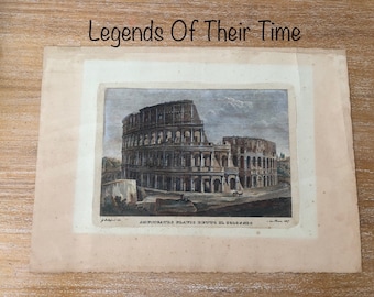 Antique Roman Colosseum Copper Engraving, Gaetano Cottafavi, 1837