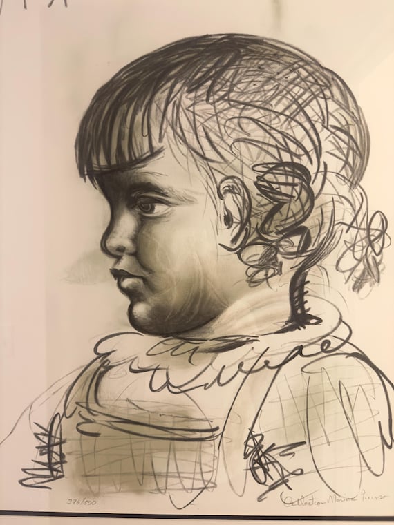 パブロ・ピカソ 鉛筆画 額縁付き リトグラフパブロ・ピカソ