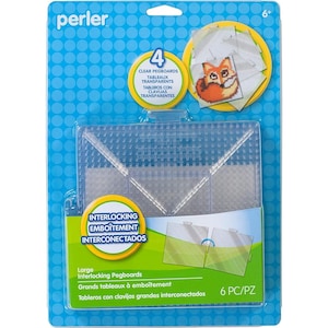 Perler Large Interlocking Peg Boards 4ct Clear