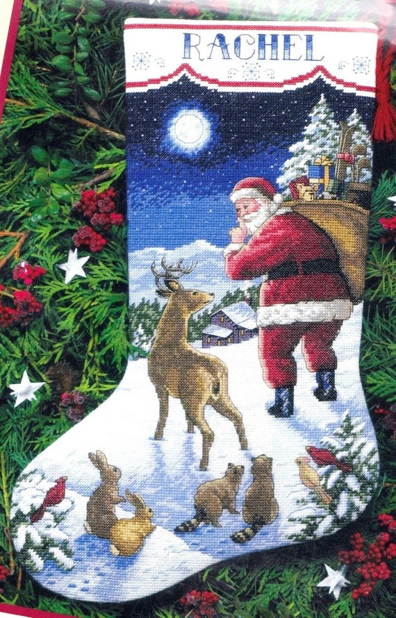 Reindeer Hedgehog Stocking Dimensions Counted Cross Stitch Kit