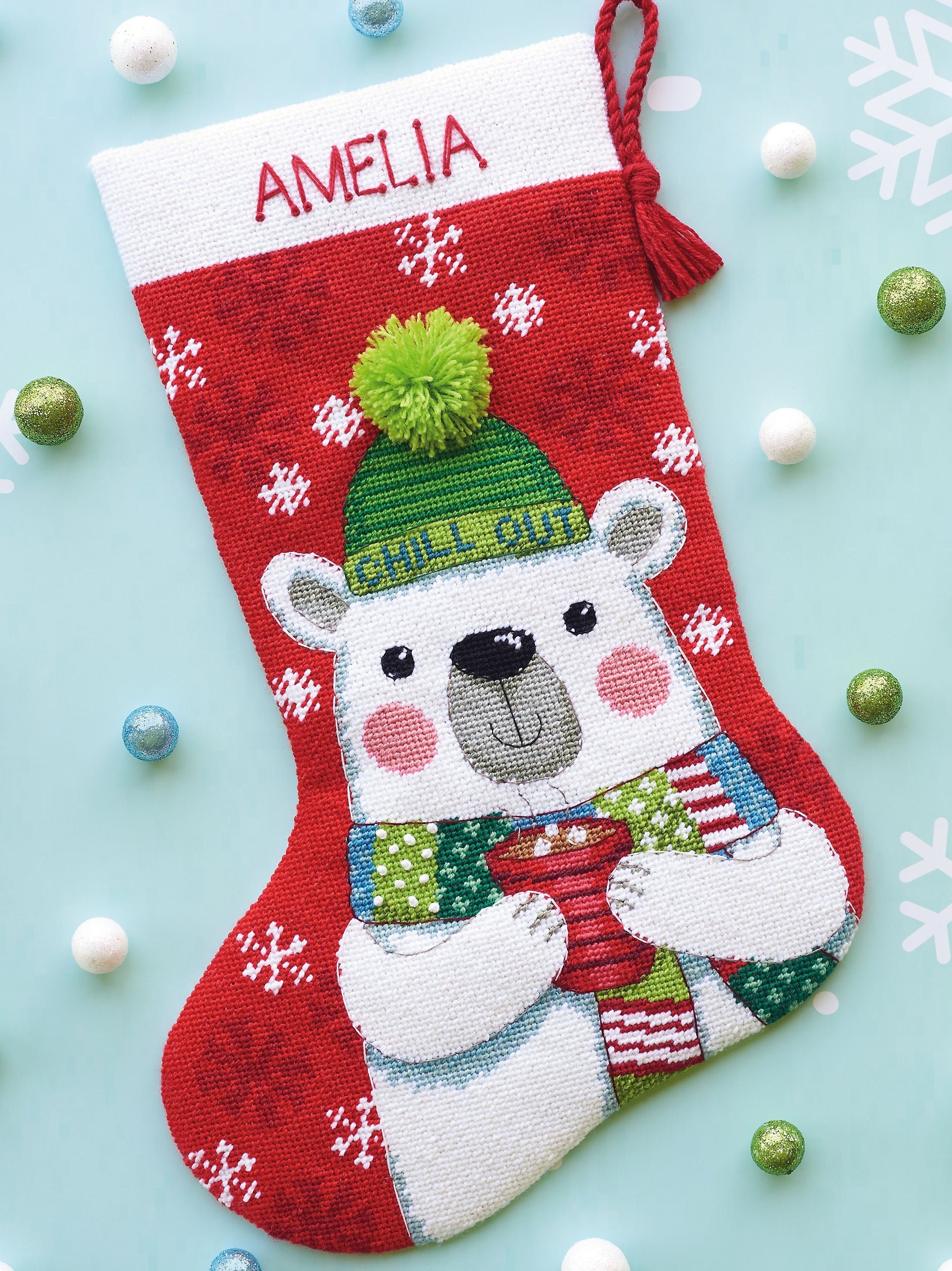 DIY Dimensions Christmas Stocking KIT Stack of Critters Animals