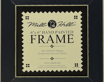 Mill Hill 6 x 6 Hand Painted Wooden Frame Matte Blue