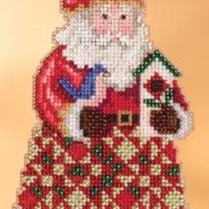 DIY Mill Hill Cozy Christmas Santa Christmas Counted Cross Stitch Kit