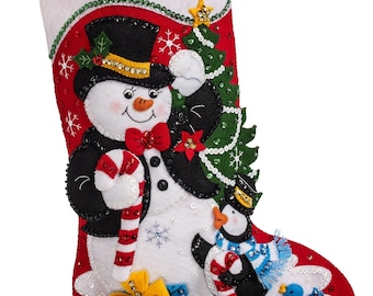 Bucilla Felt Stocking Applique Kit 18 Long A Christmas Skate