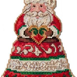 DIY Mill Hill Santa Holding Heart Christmas Counted Cross Stitch Ornament Kit