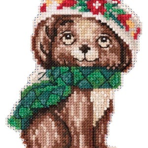 DIY Mill Hill Puppy Jim Shore Christmas Holiday Bead Cross Stitch Ornament Kit