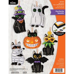 DIY Bucilla Purrfectly Spooky Halloween Cats Felt Ornament Kit