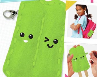 DIY Sew Cute Popsicle Kids Beginner Felt Backpack Clip Sewing Kit