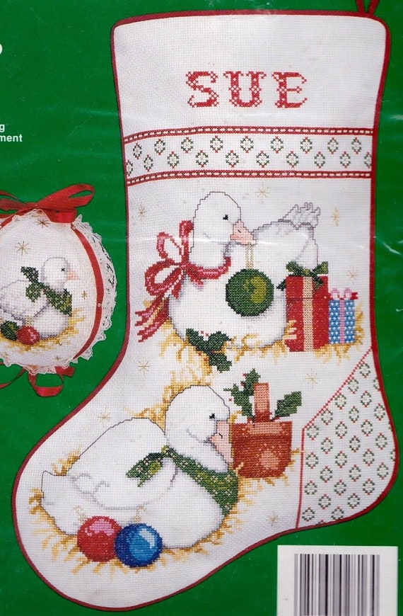 Christmas Needlepoint Kit Christmas Stocking Kit Festive Geese