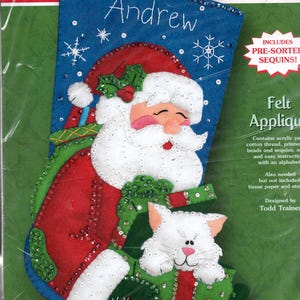 DIY-afmetingen kerstman en kat cadeau kerstvakantie vilten kousenset 8112