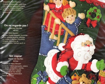 DIY Bucilla No Peeking Santa Christmas Eve Toys Holiday Felt Stocking Kit 85268