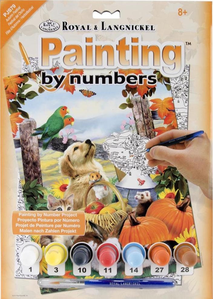 Pre-drawn Canvas Kids Paint Party Kits Paint by Number Cartoon