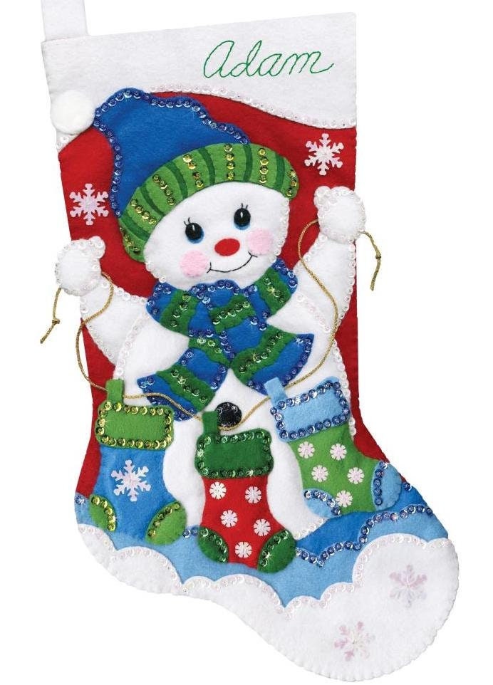 DIY Bucilla Nordic Snowman Snow Shoes Country Christmas Felt