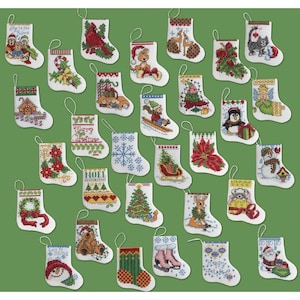 DIY Bucilla Tiny Stockings Christmas Counted Cross Stitch Ornament Kit 86261