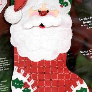 DIY Bucilla Happy Santa Face Christmas Holly Holiday Felt Stocking Kit