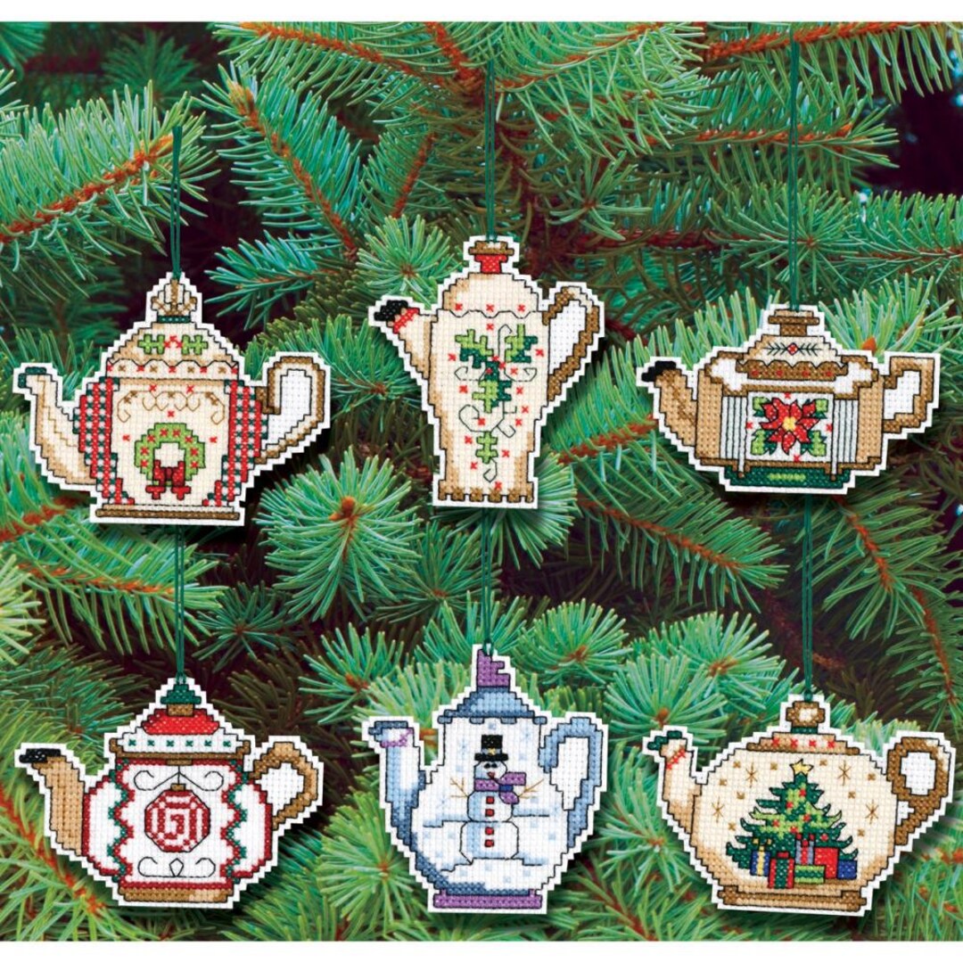 Janlynn Stickpackung Weihnachten Teekanne – Kreuzstich-Set Mit Allem Zubehör