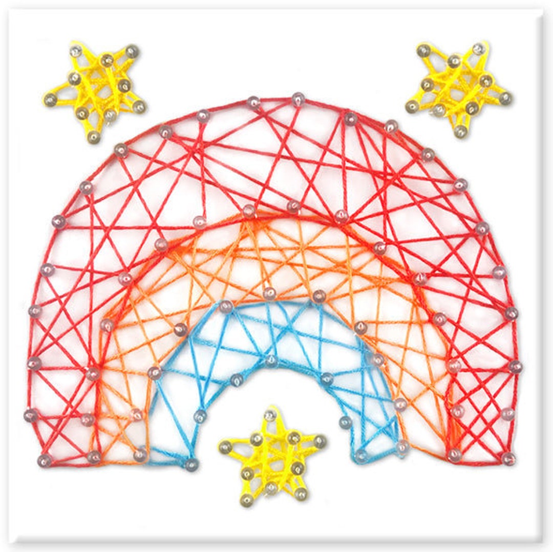 DIY Krafty Kids Rainbow Summer String Art Kit Kids Beginner Etsy