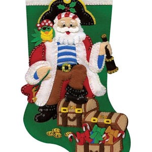DIY Design Works Pirate Nautical Treasure Christmas Felt Stocking Kit 5242