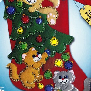 DIY Design Works Dekorieren Kätzchen Katze Weihnachten Urlaub Filz Strumpf Kit 5245