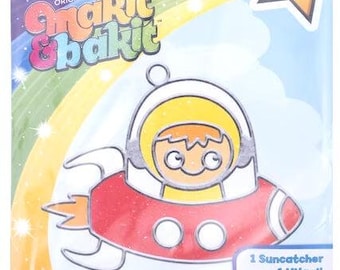 DIY Makit & Bakit Spaceship Stained Glass Kids Suncatcher Kit