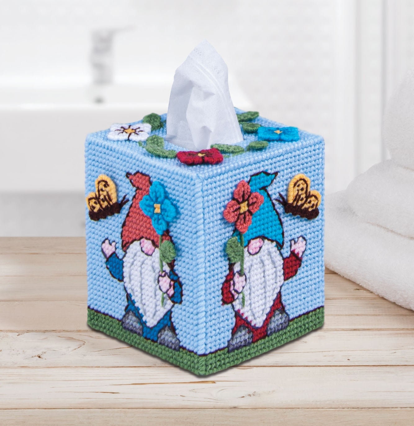 Spring Bunny Plastic Canvas Tissue Box Cover Kit