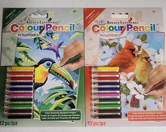 DIY Kardinal Tropische Vögel Kinder Farbe nach Zahlen Kit 5X7 Bundle Lot