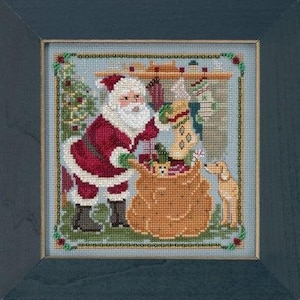DIY Mill Hill Jolly Old Elf Santa Christmas Counted Cross Stitch Picture Kit