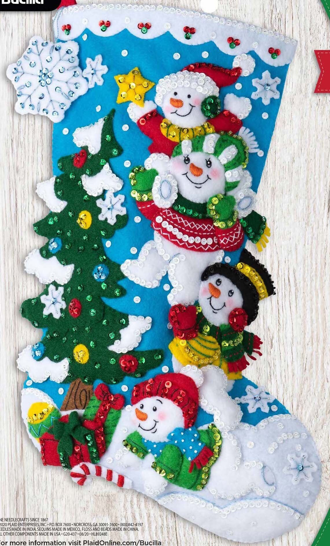 DIY Bucilla Christmas Dogs Holiday Puppy Decorating Felt Stocking