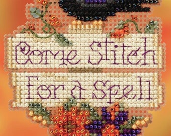 DIY Mill Hill Come Stitch for a Spell Bead Cross Stitch Magnet Ornament Kit