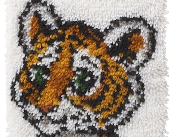 DIY Wonder Art Tiger Cub Latch Hook Kit Kids Craft 12"