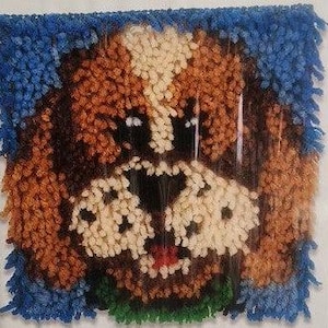 DIY Wonder Art Puppy Green Collar Latch Hook Kit Kids Craft 8&quot;