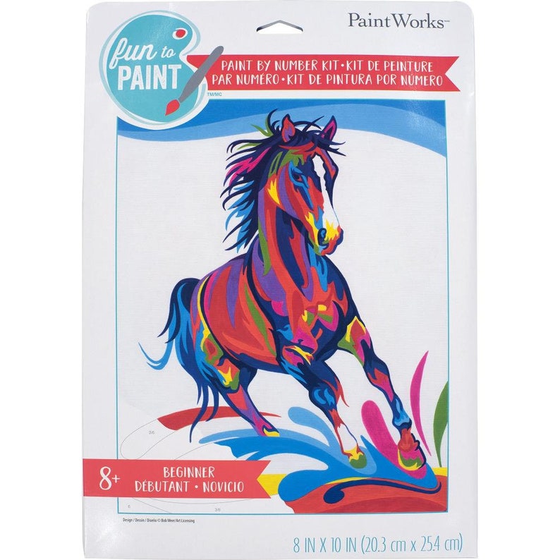 DIY Paint Works Colorful Horse Kids Paint by Number Craft Kit image 2