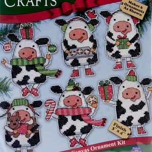 Tobin Design Works - Kit Da Cucito Per Decorazioni Natalizie Santa In Tela Plastica, Set Da 6, 7,6x10cm - 2