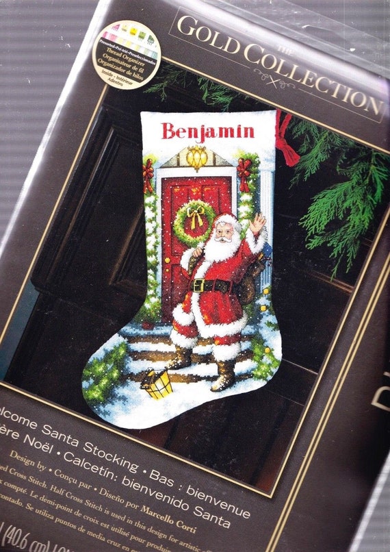 DIY Dimensions Welcome Santa Christmas Counted Cross Stitch Stocking Kit  08901 