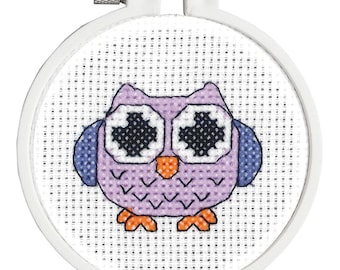 DIY Janlynn Owl Kids Stitch Beginner Mini Counted Cross Stitch Kit